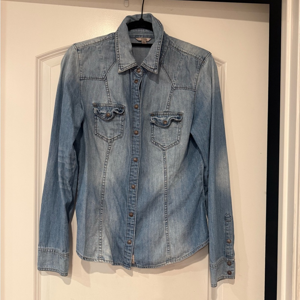 Guess Light Blue Denim Shirt